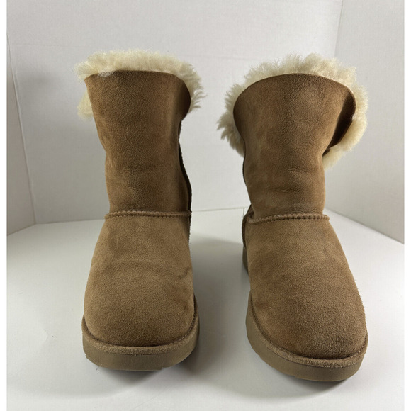 UGG Classic Cuff Short Boot Chestnut Brown Tan Sheepskin Suede Women's Size 7 - Picture 15 of 16
